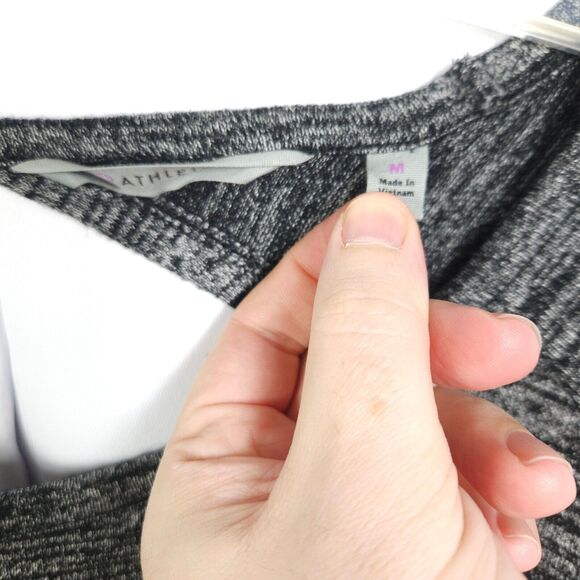 Athleta Women's Medium Gray Open Back Pose Chah Yoga Top Heather Cutout Workout - Picture 2 of 9